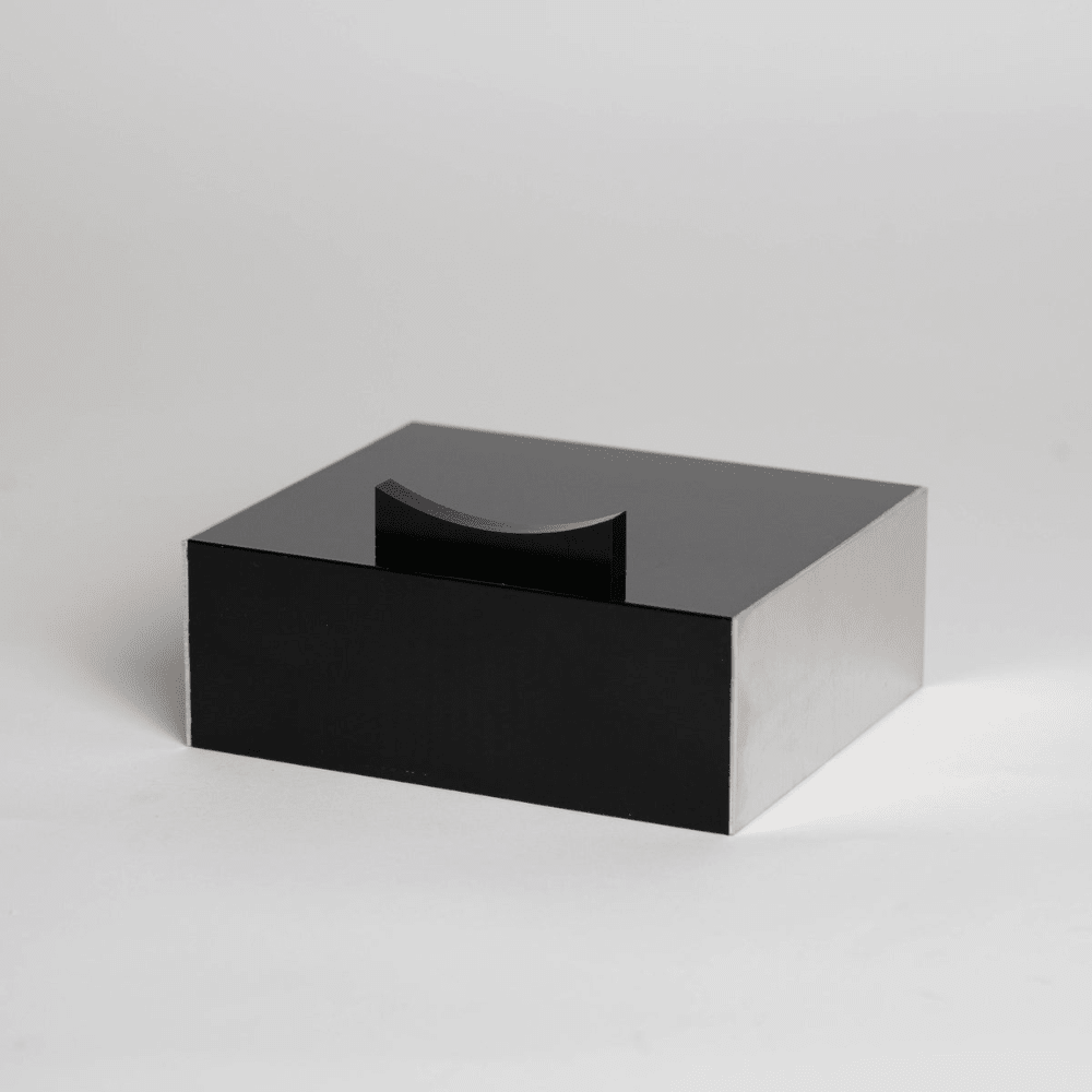 Felgenpodest für CNC-gefräste Aluminium Deko Felge im Maßstab 1:5, Ansicht von vorne oben