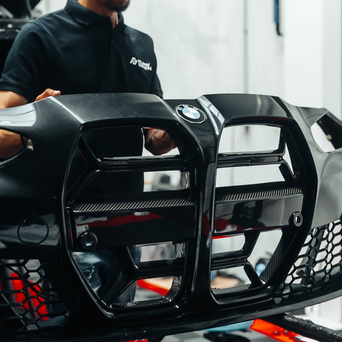 Frontgrill V.3 aus PrePreg Carbon passend für BMW M3/M4-CSL (G80/G81/G82/G83)