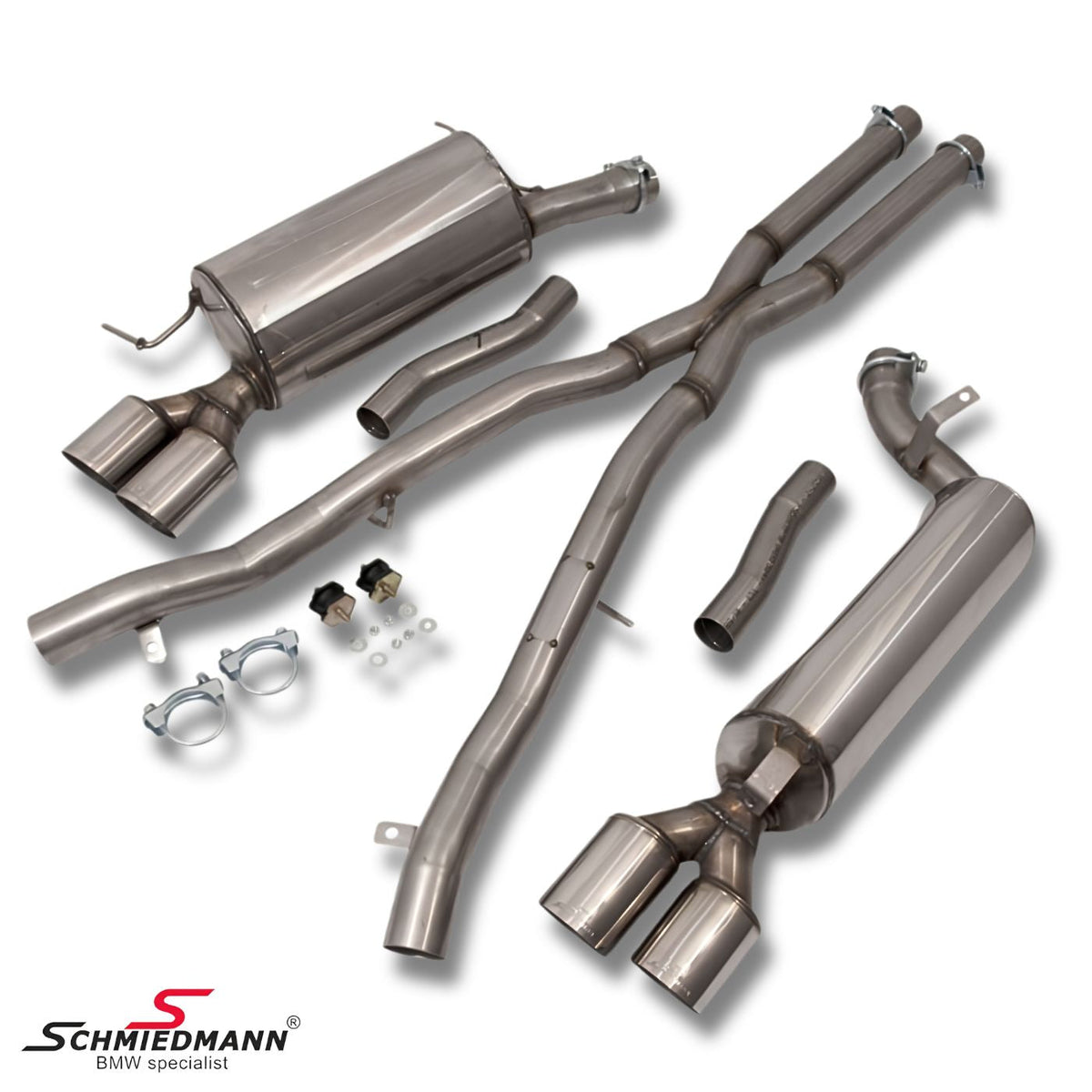 Schmiedmann 4-Rohr Sportauspuffanlage 4x86 mm passend für BMW E60 550i