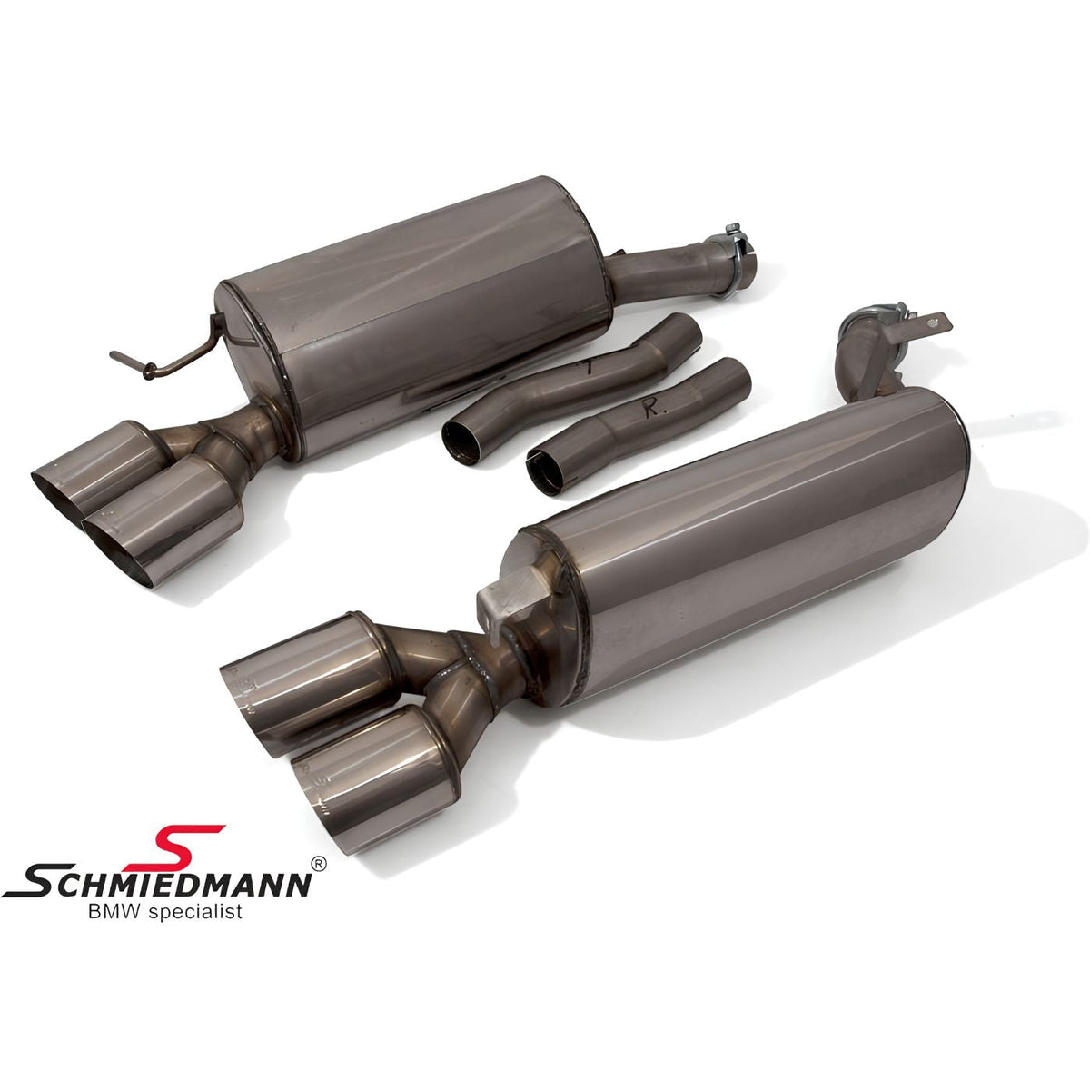 Schmiedmann 4-Rohr Sportauspuffanlage 4x86 mm passend für BMW E60 550i
