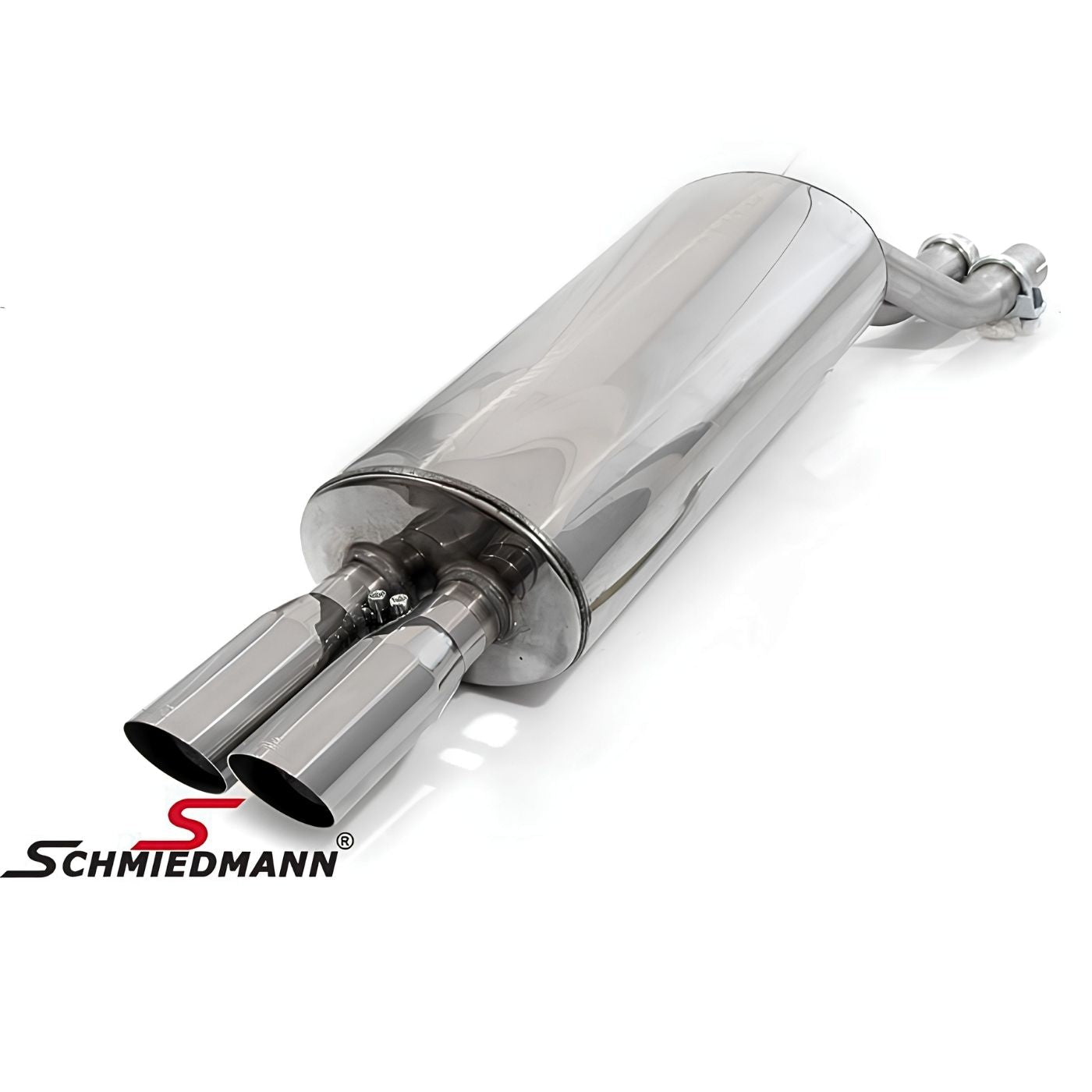 Schmiedmann Classic Edelstahl Sportendschalldämpfer 2x Ø70 mm passend für BMW E30 6-Zylinder
