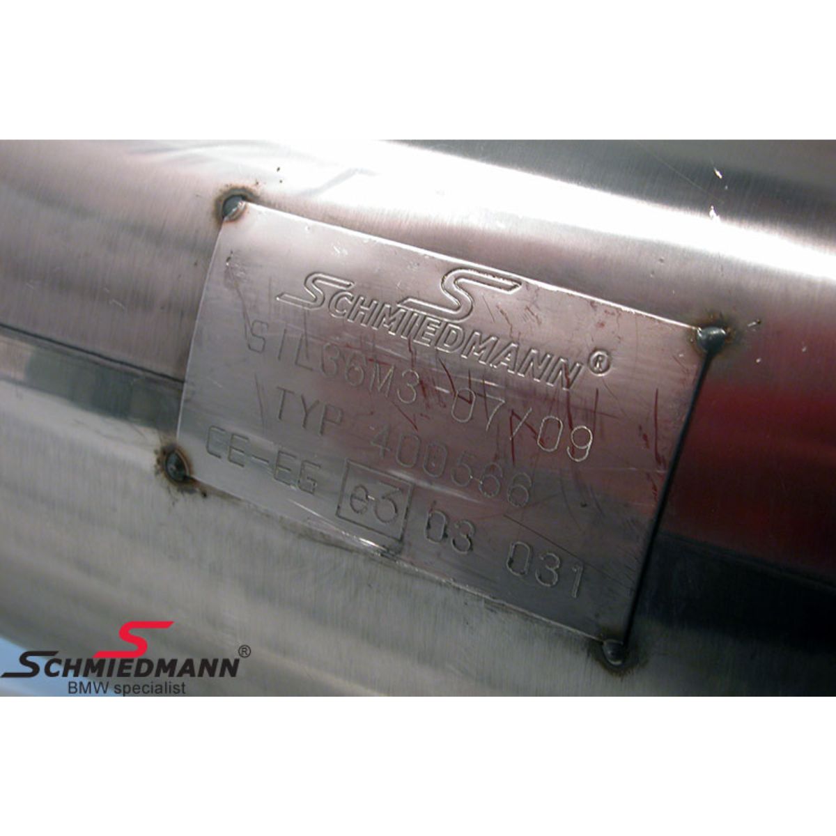 Schmiedmann Edelstahl Sportendschalldämpfer 2ר76 mm für BMW E36 M3