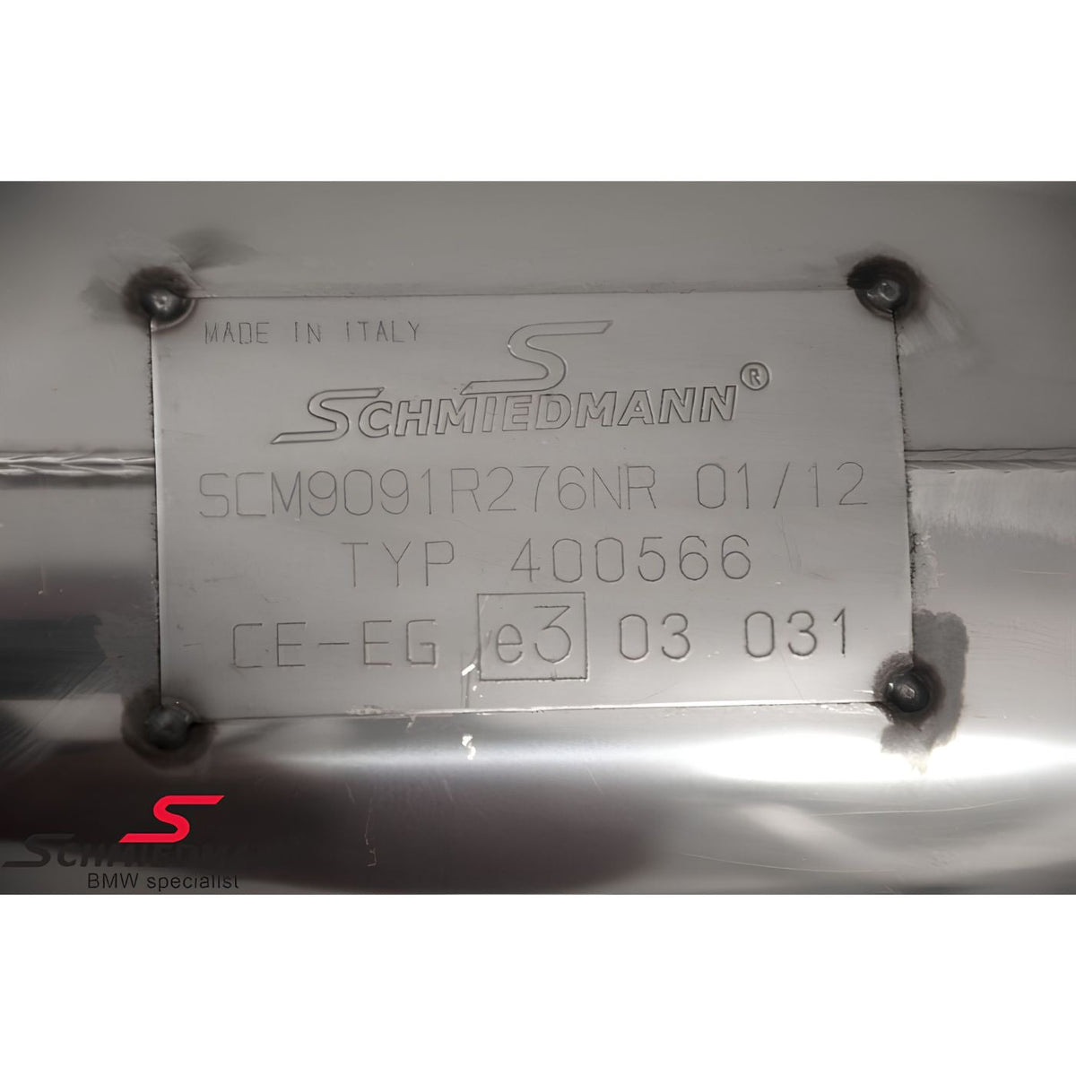 Schmiedmann Edelstahl Sportendschalldämpfer 2x76 mm gerollt inkl. X-Rohr passend für BMW E91 325i & 330i