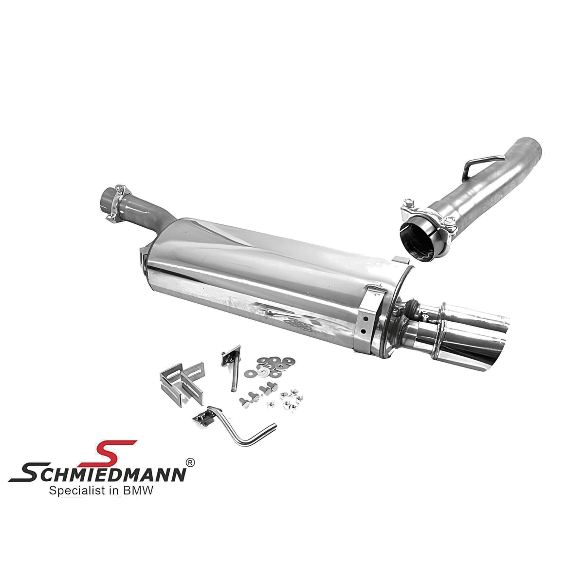 Schmiedmann Edelstahl Sportendschalldämpfer 2x76 mm scharf passend für BMW E60 525d, 530d & 535d