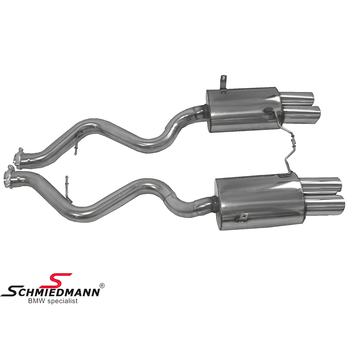 Schmiedmann Edelstahl Sportendschalldämpfer 4x86 mm passend für BMW E90 LCI M3