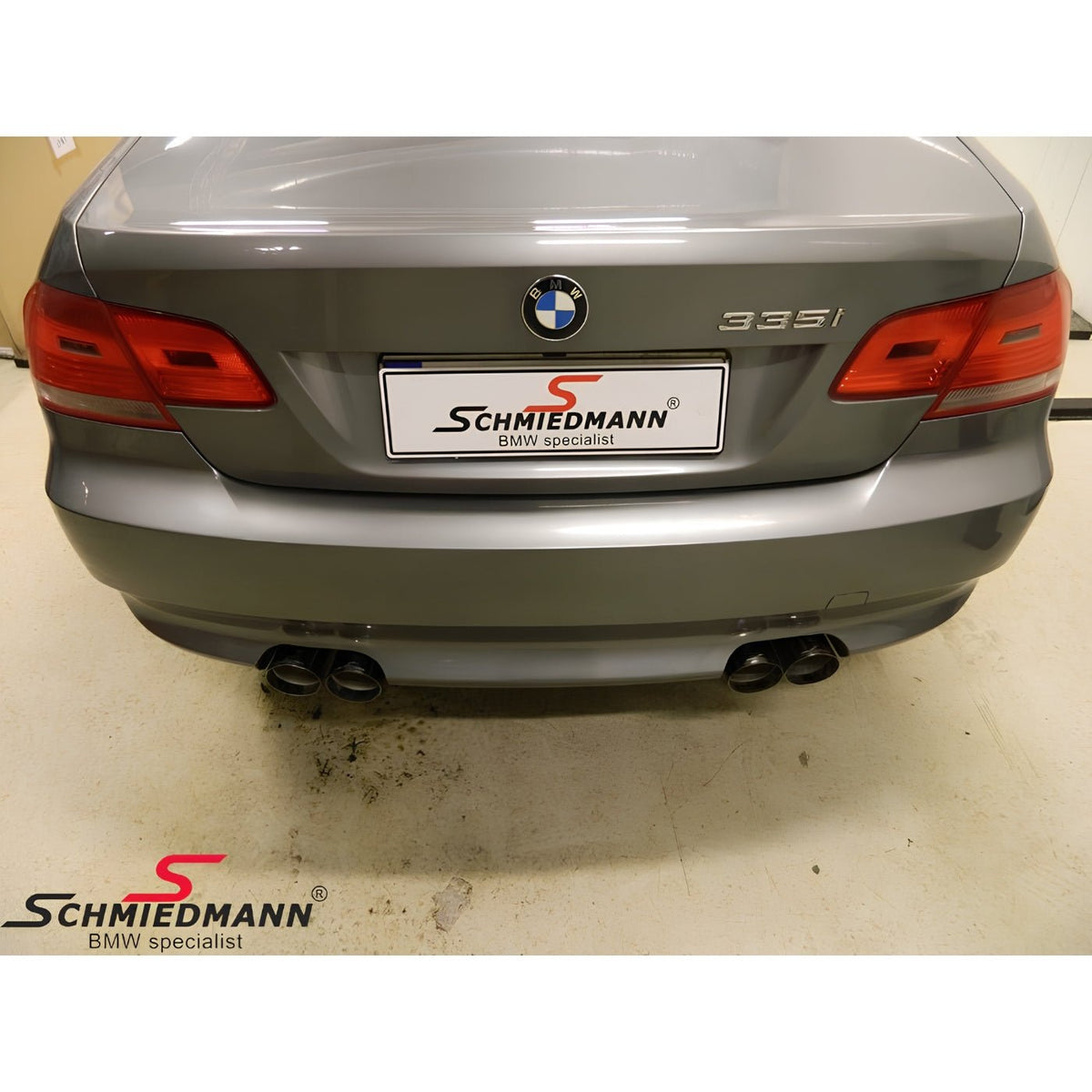 Schmiedmann Edelstahl Sportendschalldämpfer 4x86 mm passend für BMW E92 335i & 335d – mit TÜV