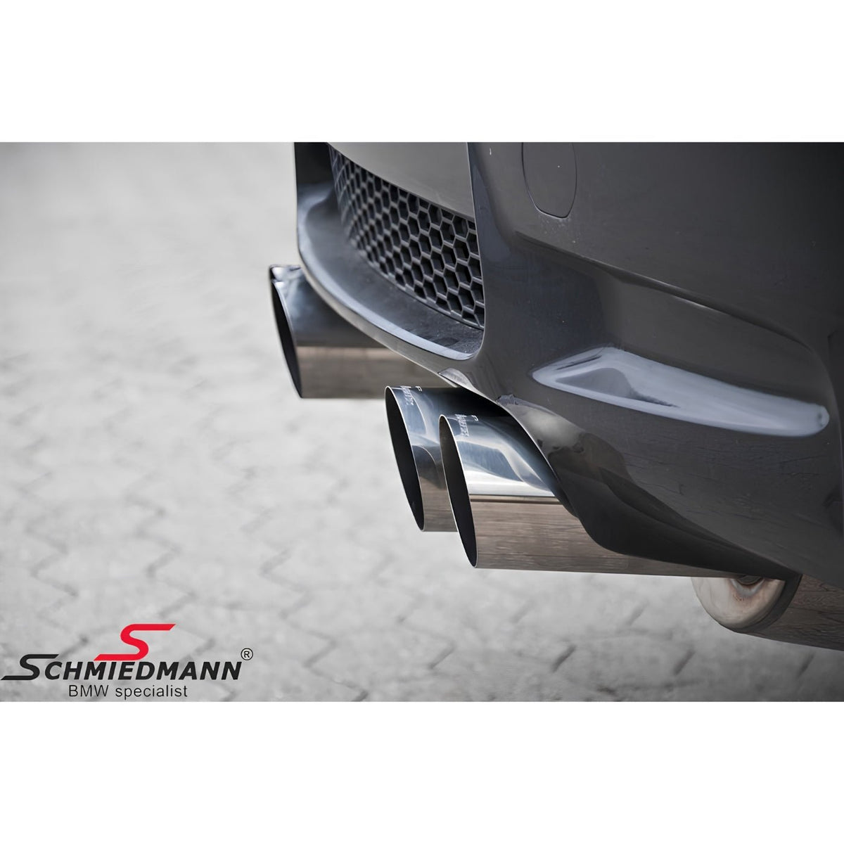 Schmiedmann Edelstahl Sportendschalldämpfer 4x86 mm passend für BMW E92 M3