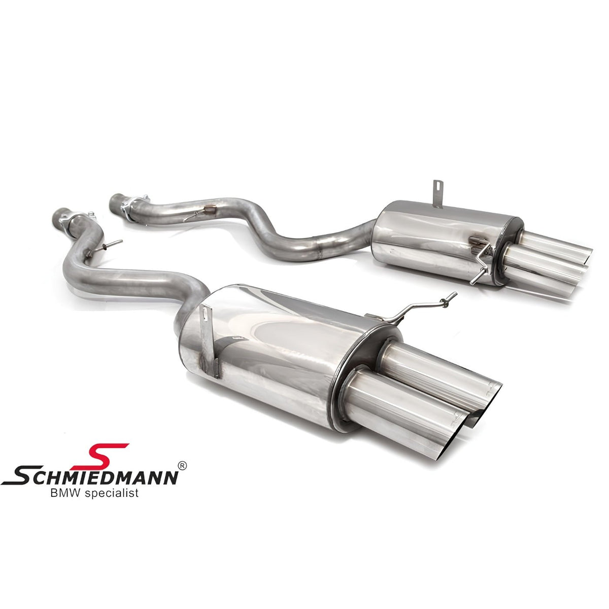 Schmiedmann Edelstahl Sportendschalldämpfer 4x86 mm passend für BMW E92 M3