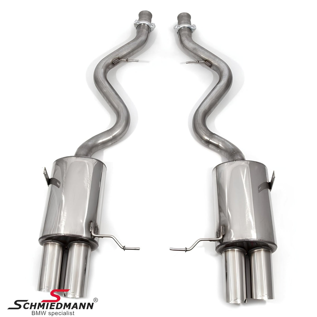 Schmiedmann Edelstahl Sportendschalldämpfer 4x86 mm passend für BMW E92 M3
