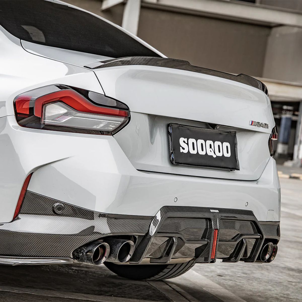 TNF+ SOOQOO Heckdiffusor mit Licht Carbon passend für BMW 2er (G42)