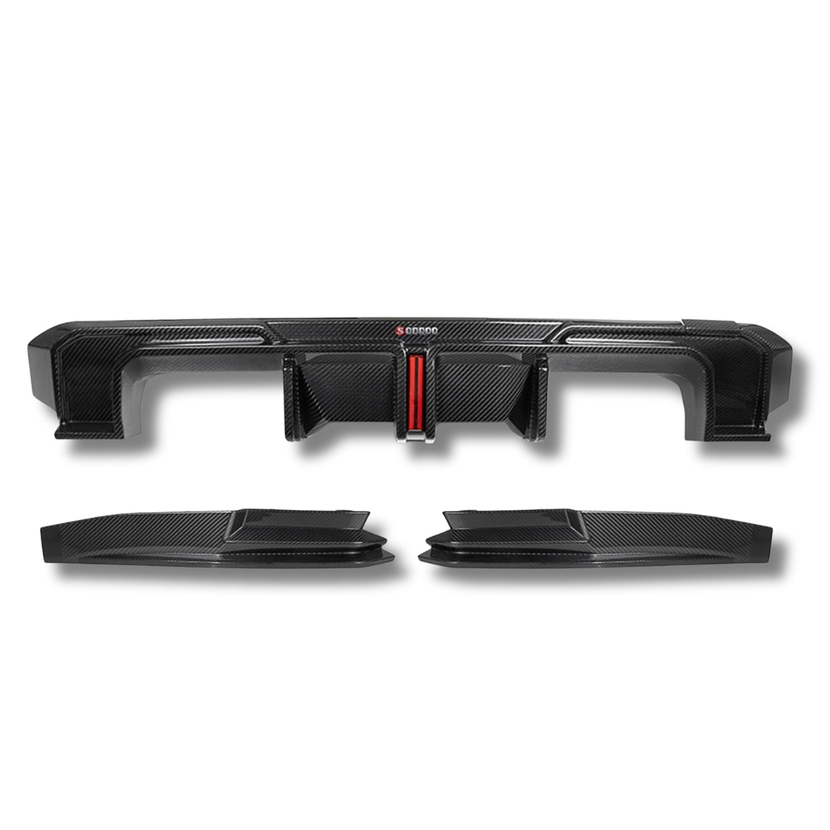 TNF+ SOOQOO Heckdiffusor Set mit Licht Carbon passend für BMW M3 (G80/G81) M4 (G82/G83)
