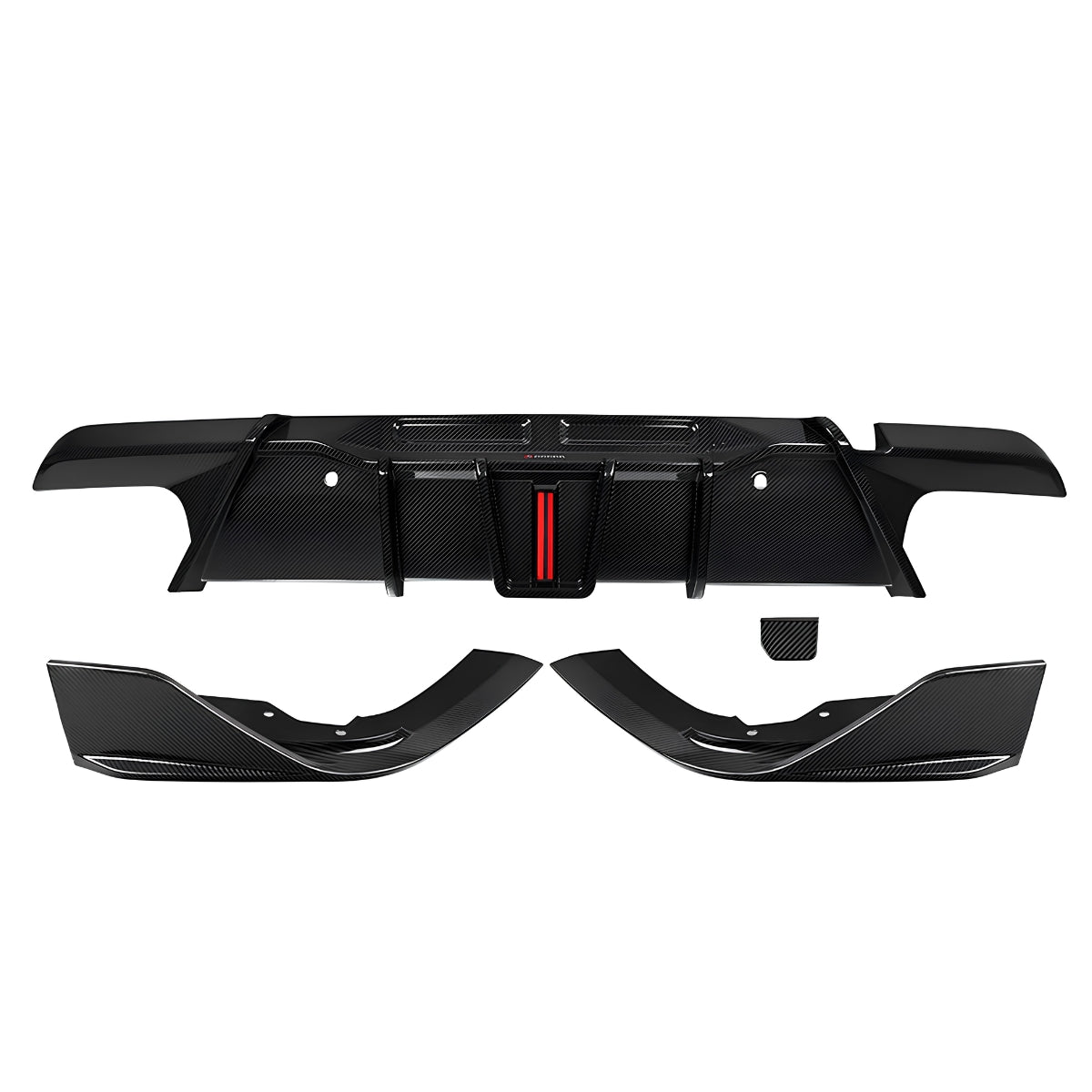 TNF+ SOOQOO Heckdiffusor mit LED Carbon passend für BMW X6 (F96/F96 Facelift)