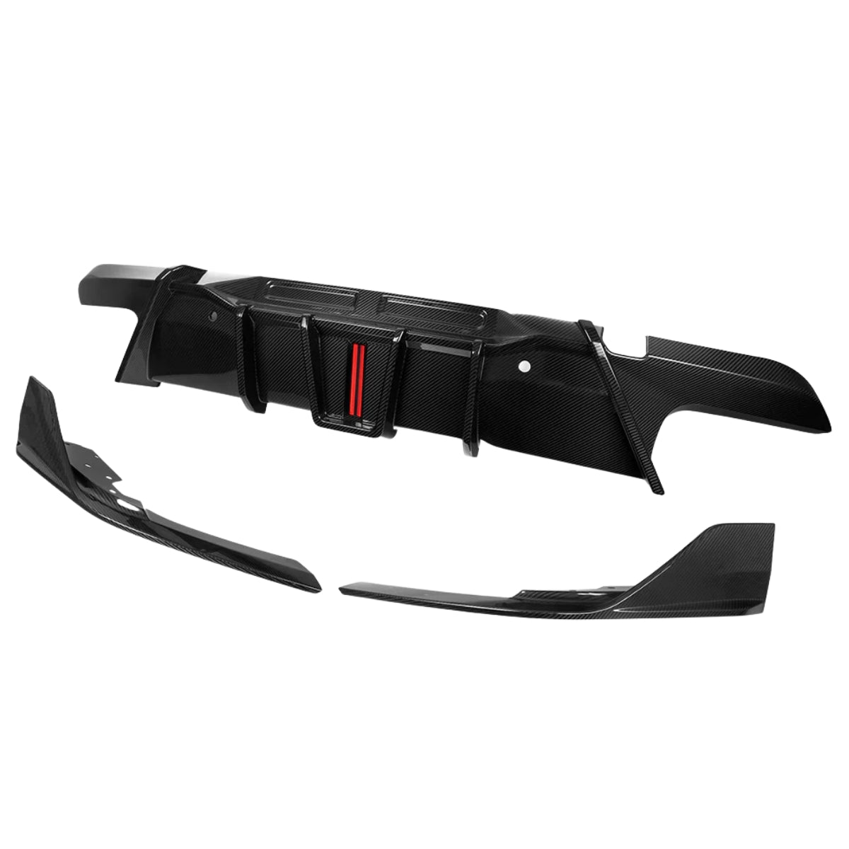 TNF+ SOOQOO Heckdiffusor mit LED Carbon passend für BMW X6 (F96/F96 Facelift)