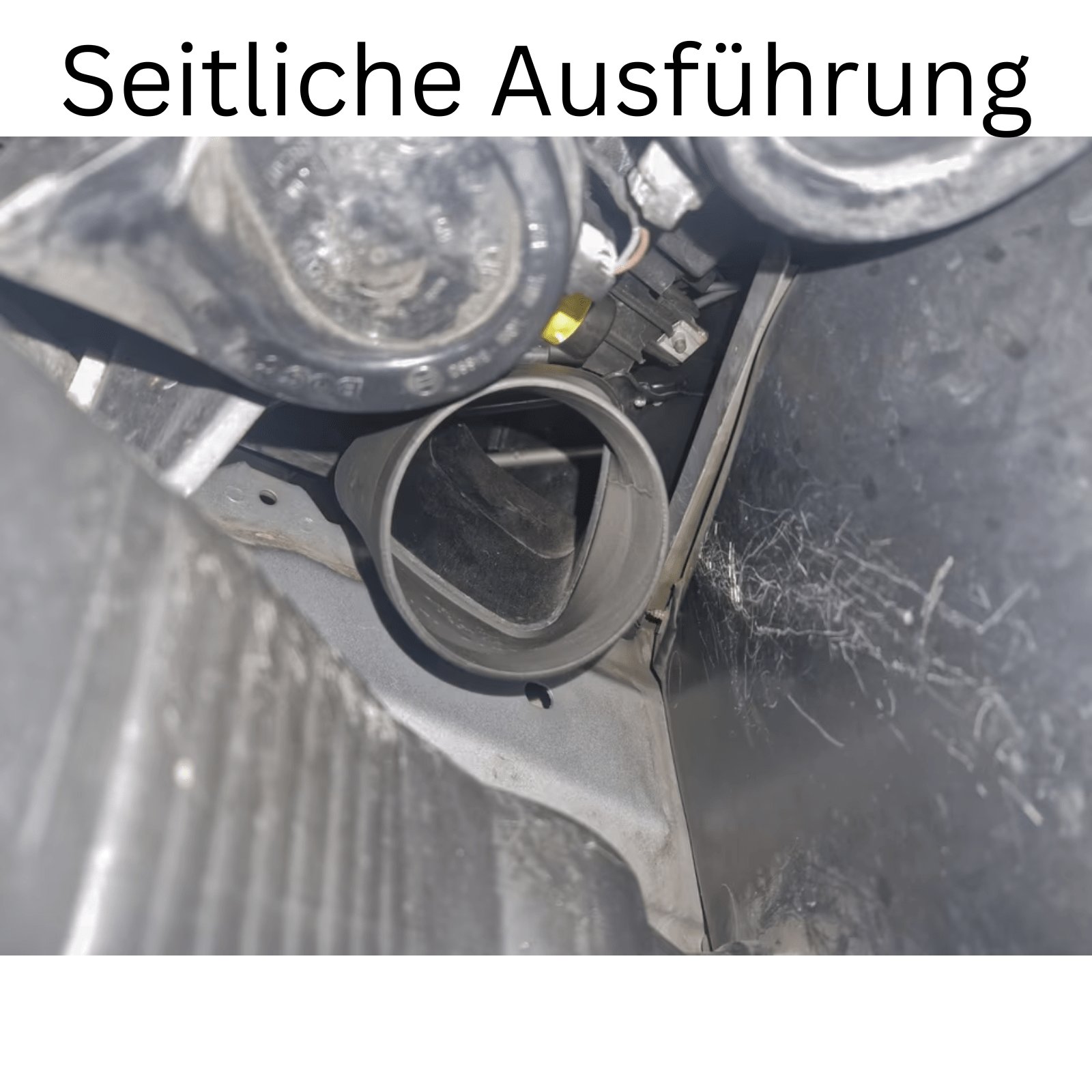 CSL-Schnorchel-Adapter für BMW E46 M3 zur Frischluftzufuhr, Unteransicht montiert