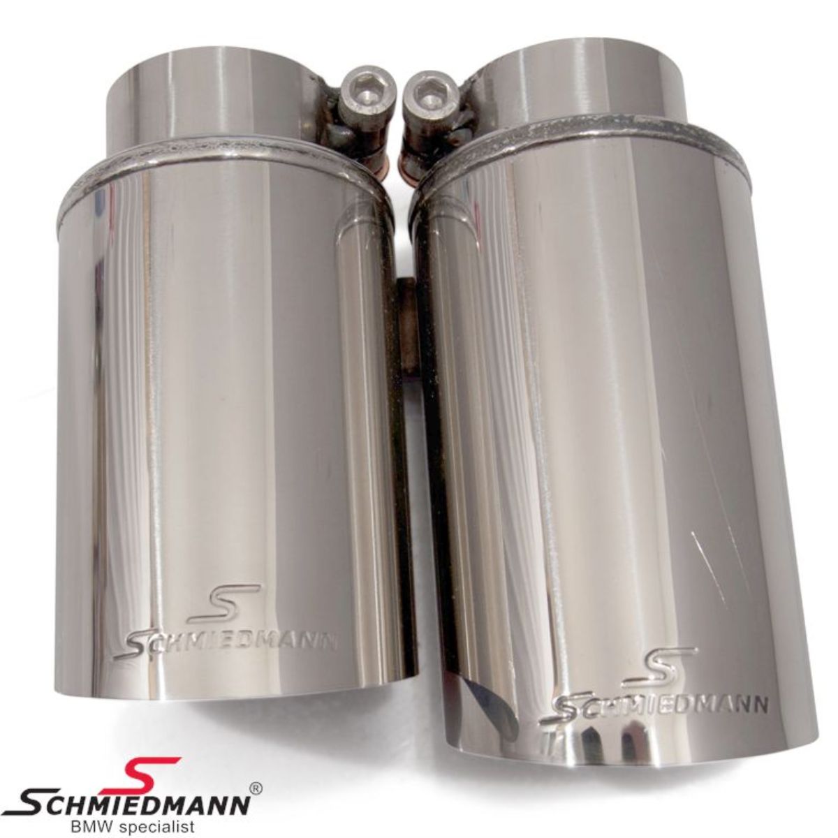 Schmiedmann Chrom Endrohr 2×76 mm (nicht gerollt) für BMW E36