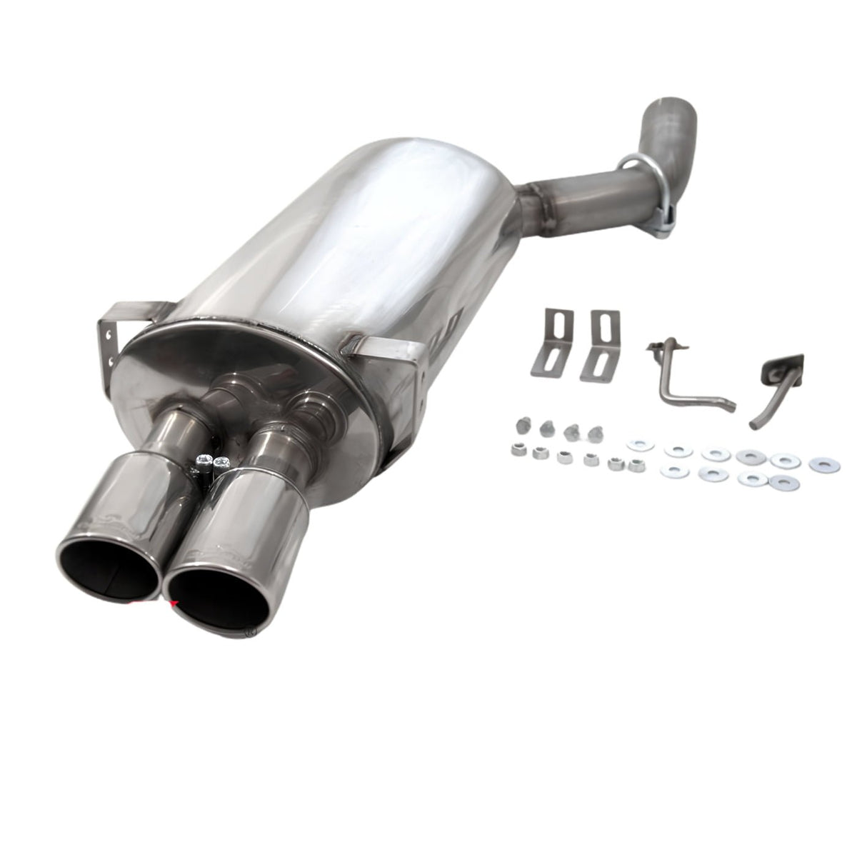 Schmiedmann Edelstahl Sportendschalldämpfer 2x76 mm passend für BMW E60 520i, 523i, 525i & 530i