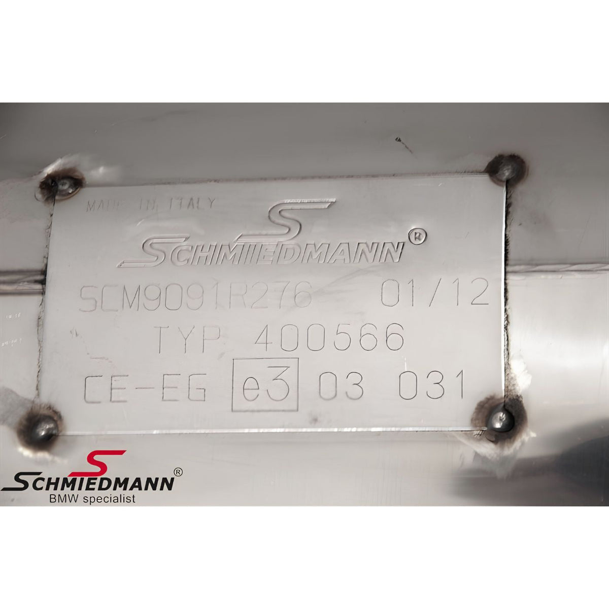 Schmiedmann Edelstahl Sportendschalldämpfer 2x76 mm scharf inkl. X-Rohr passend für BMW E91 325i & 330i