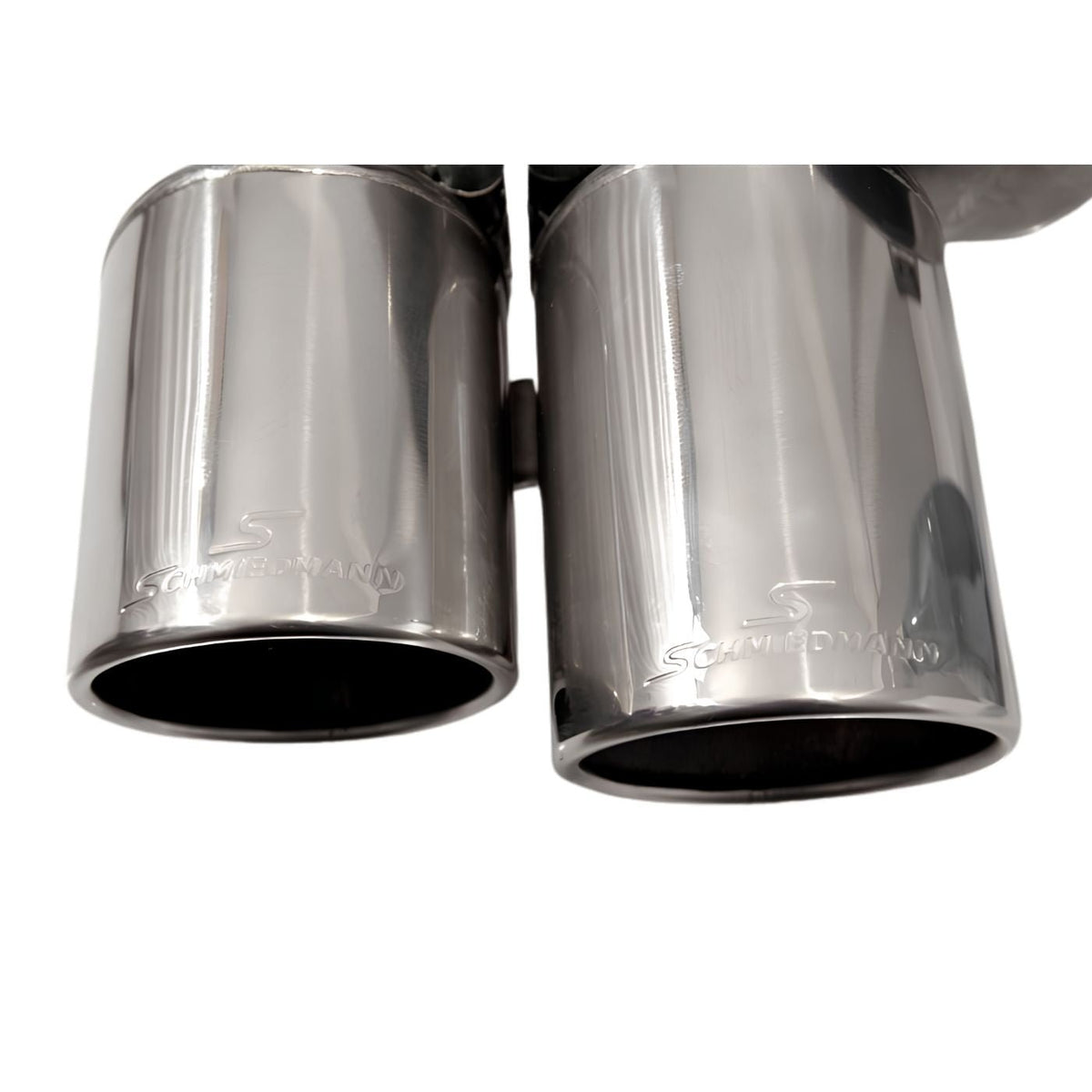 Schmiedmann Edelstahl Sportendschalldämpfer 2x76 mm scharf inkl. X-Rohr passend für BMW E91 325i & 330i