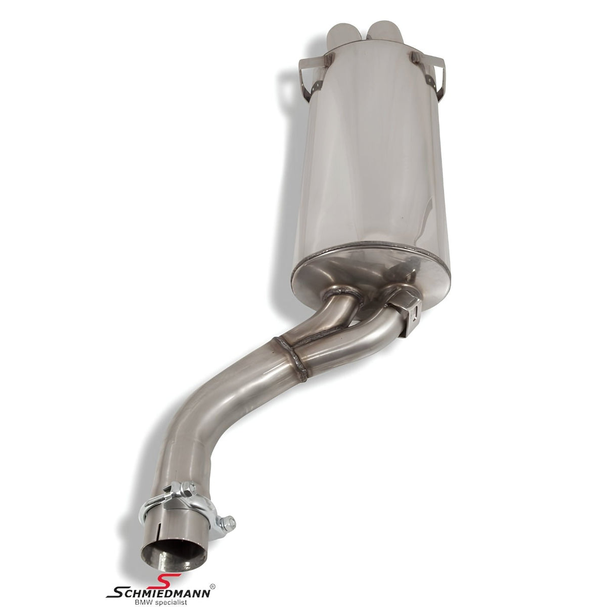 Schmiedmann Edelstahl Sportendschalldämpfer 2x76 mm scharf passend für BMW E60 520i, 523i, 525i & 530i