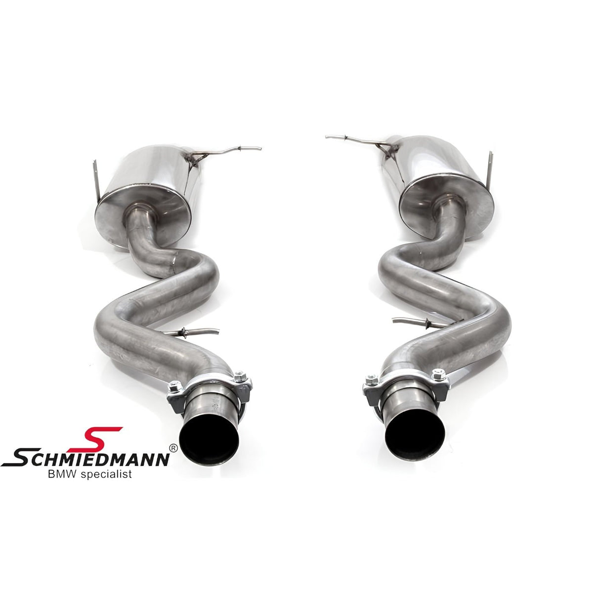 Schmiedmann Edelstahl Sportendschalldämpfer 4x86 mm passend für BMW E92 M3