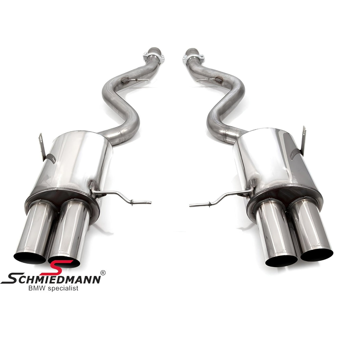 Schmiedmann Edelstahl Sportendschalldämpfer 4x86 mm passend für BMW E92 M3