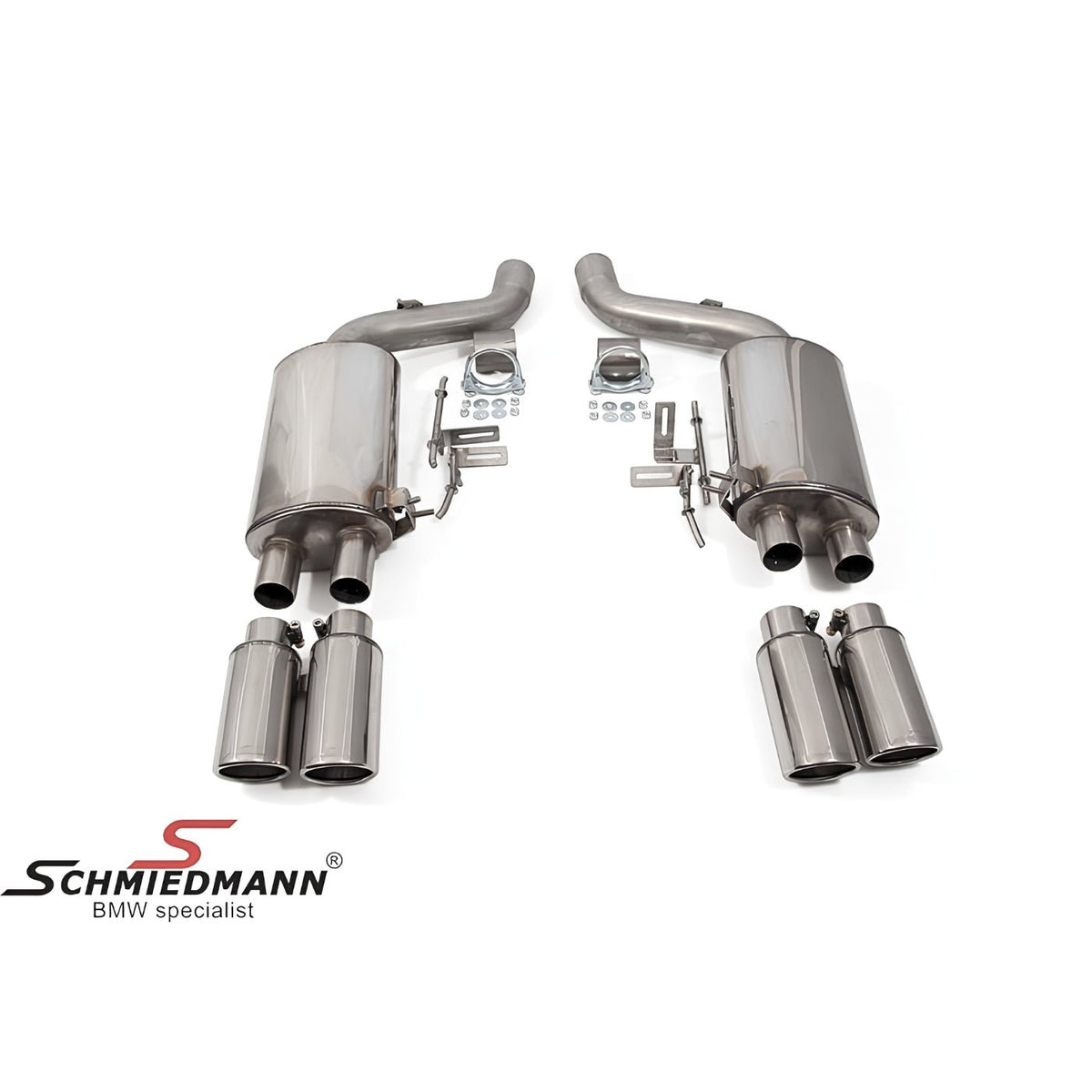 Schmiedmann Edelstahl Sportendschalldämpfer-Satz 4x86 mm passend für BMW E60 M5