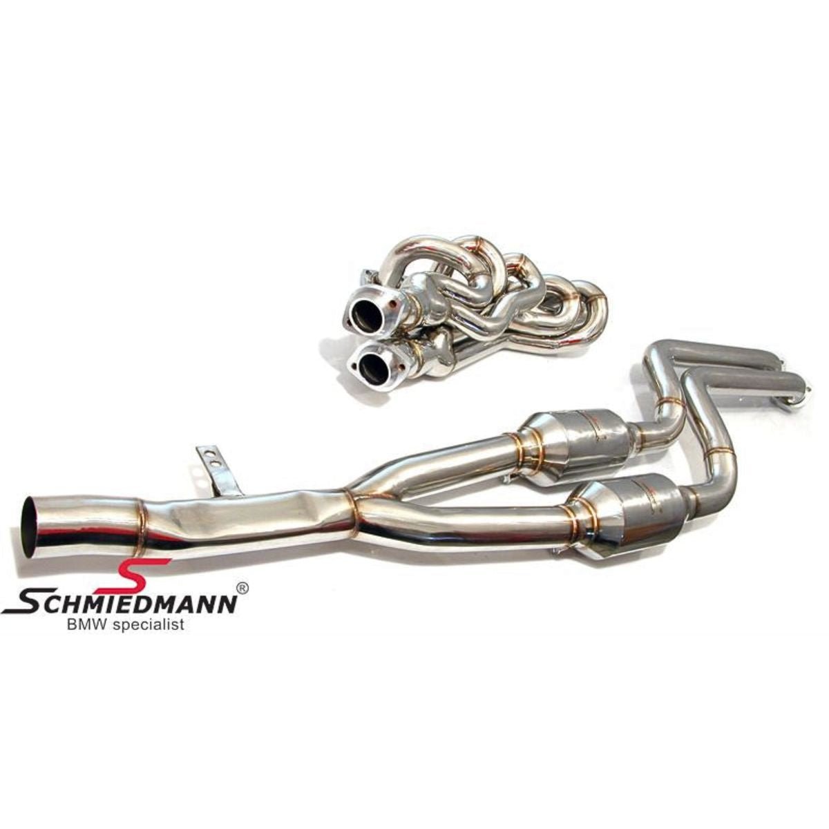 Schmiedmann High Flow Fächerkrümmer inkl. 300 - Zellen Sportkatalysatoren für BMW E39 M52/M54
