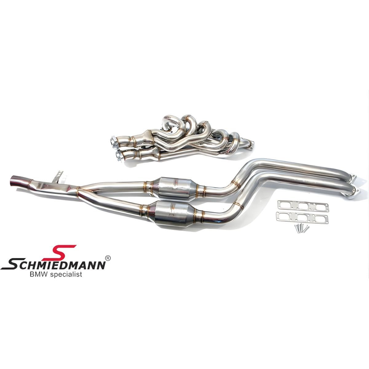 Schmiedmann High Flow Fächerkrümmer inkl. 300 - Zellen Sportkatalysatoren für BMW E39 M52/M54