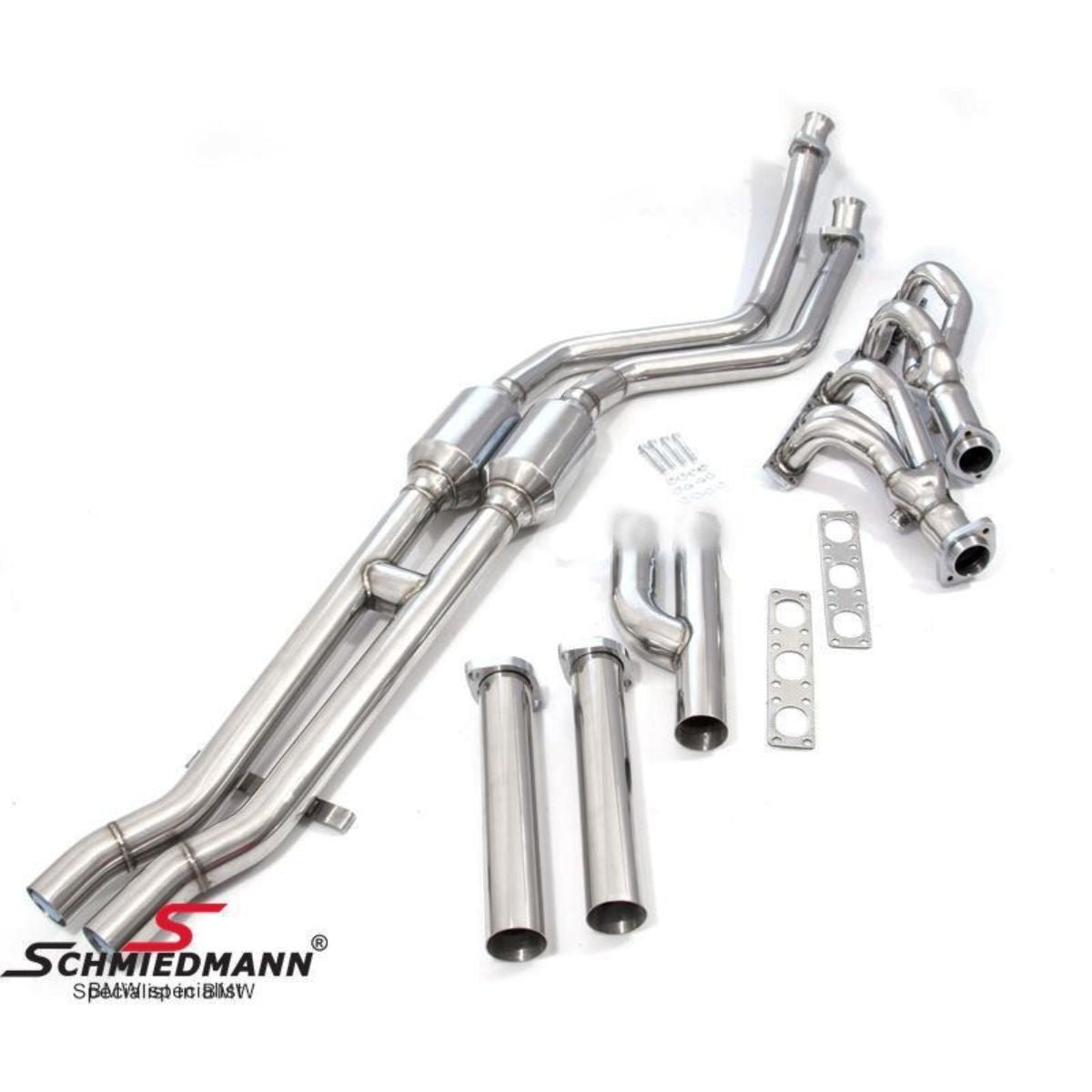 Schmiedmann High Flow Fächerkrümmer M50/M52 mit Sportkatalysatoren 300 Zellen
