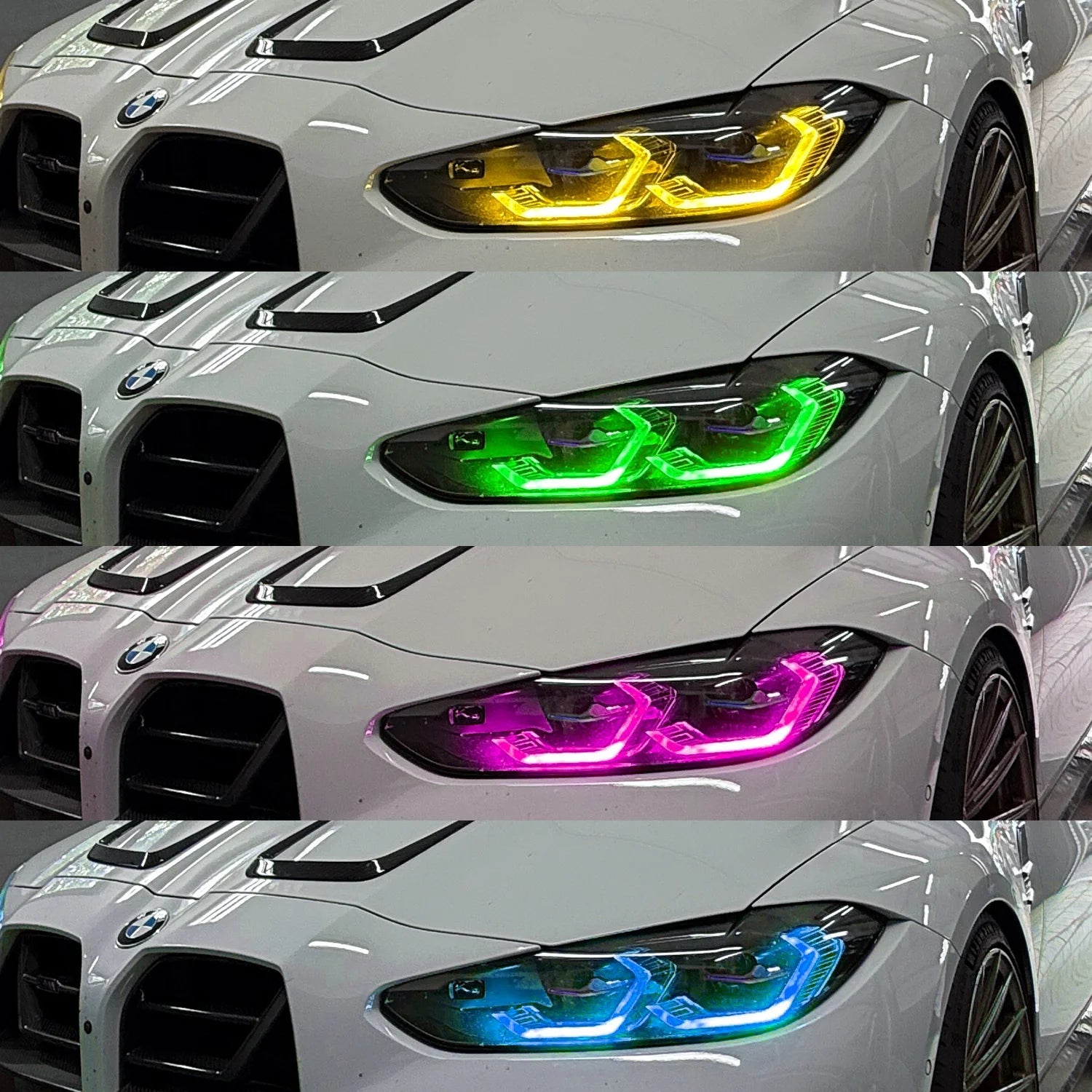 TNF RGBW DRL Farbwechsel Tagfahrlichter Module passend für BMW M3 (G80/G81) M4 (G82/G83) Laserlicht Scheinwerfer