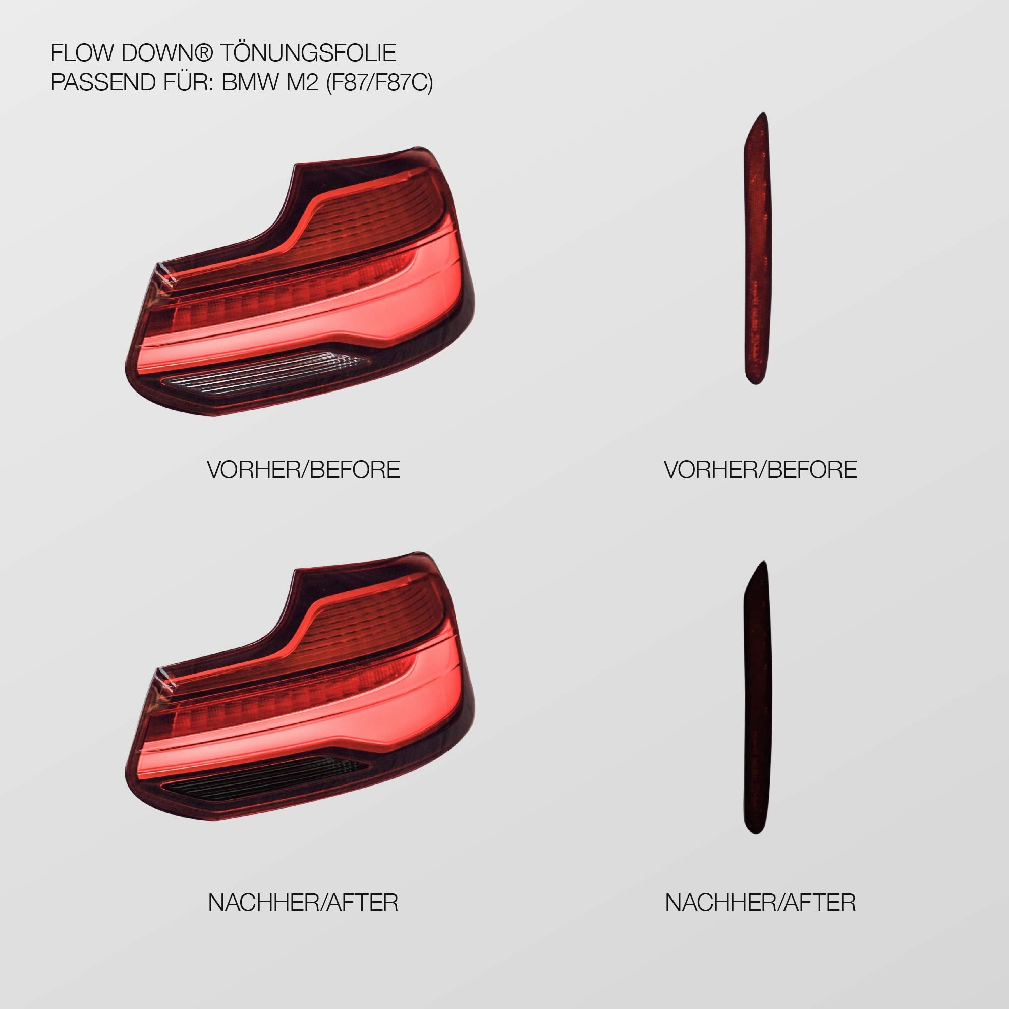Tönungsfolie Rückleuchten & Heck-Reflektoren passend für BMW M2 F87 / F87C